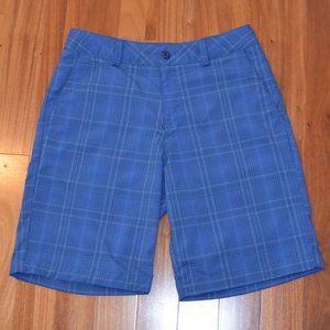Under Armour blue plaid flat front golf shorts